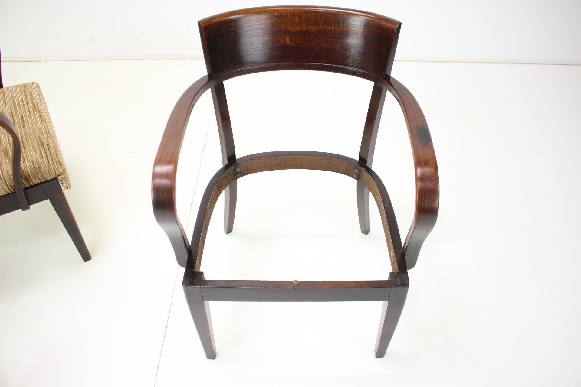 Rare ensemble de quatre chaises de catalogue H-224 par Jindřich Halabala Années 1930, Tchécoslovaquie en vente 8