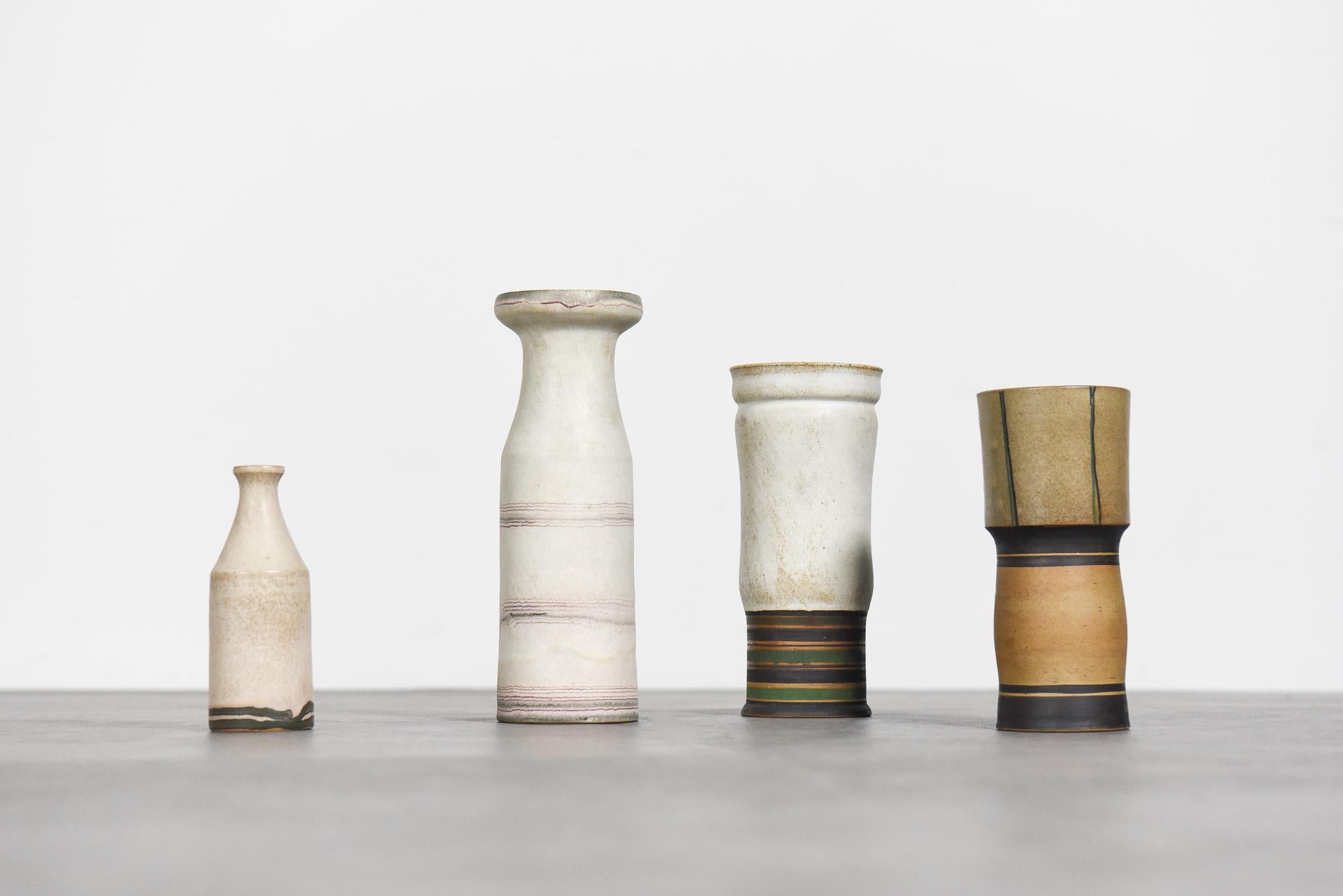 Raro set di quattro vasi in ceramica di Walburga Külz, Germania anni '60 in vendita 9