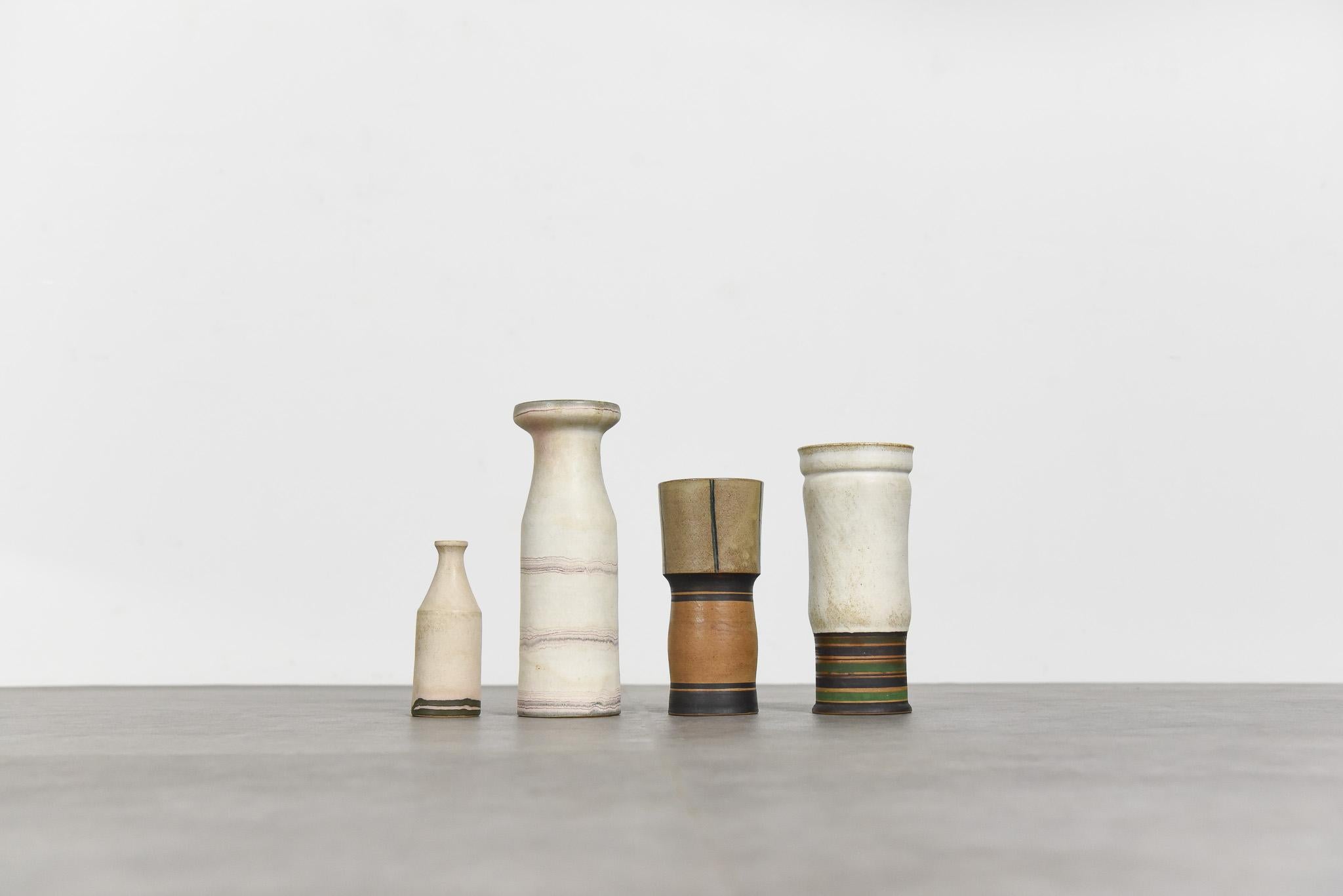 Raro set di quattro vasi in ceramica di Walburga Külz, Germania anni '60 in vendita 12