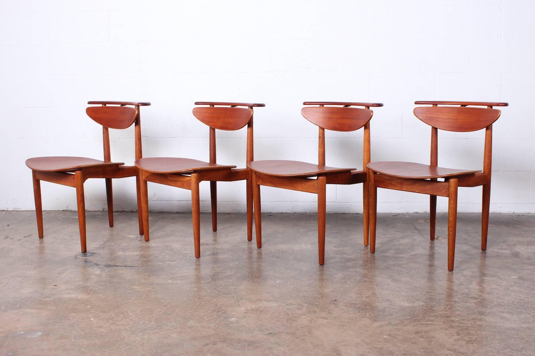 Mid-20th Century Rare Set of Four Chairs by Finn Juhl