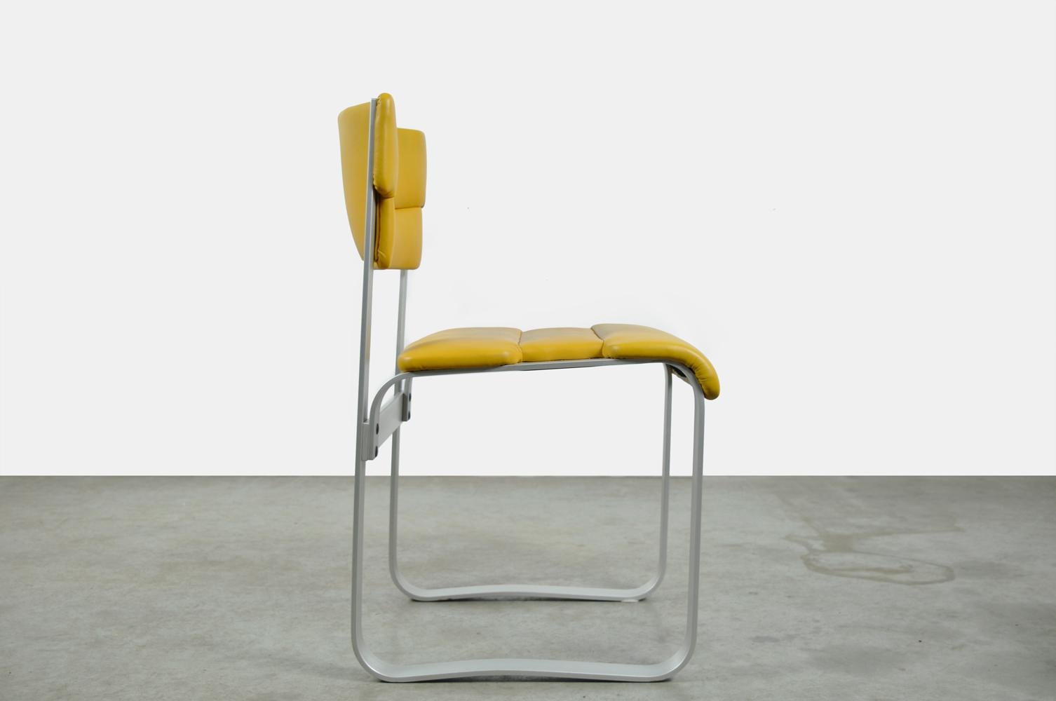 Aluminum Rare Set of Four Dining Chairs by Ilmar Lappalainen and Produced by Asko 60s For Sale