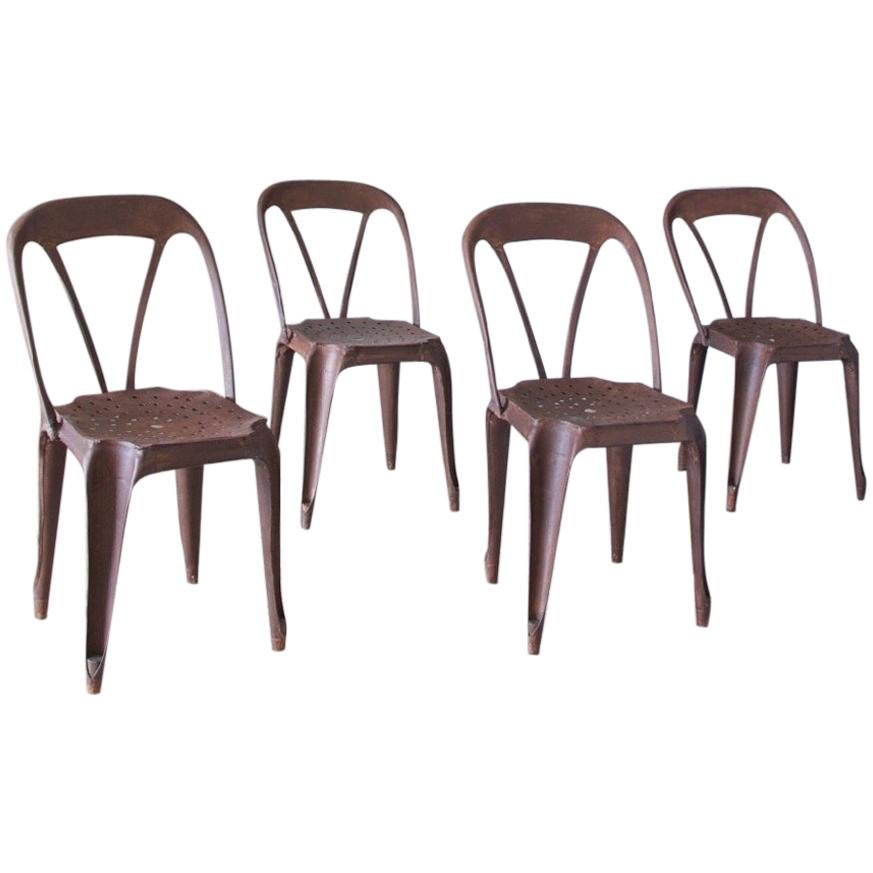 Rare Set of Four Fibrocit Chairs For Sale