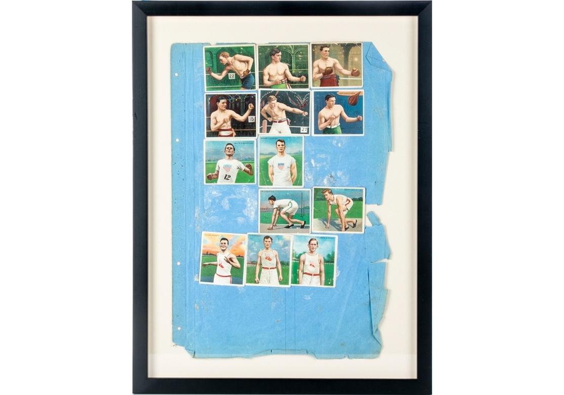 Rare Set of Four Framed Antique Boxing and Sports Collectible Cards For Sale 4