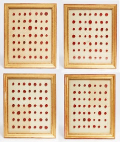 Raro set di quattro collezioni di sigilli di cera incorniciate