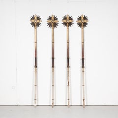 French Baroque Style Hand Carved Giltwood Processional Cross