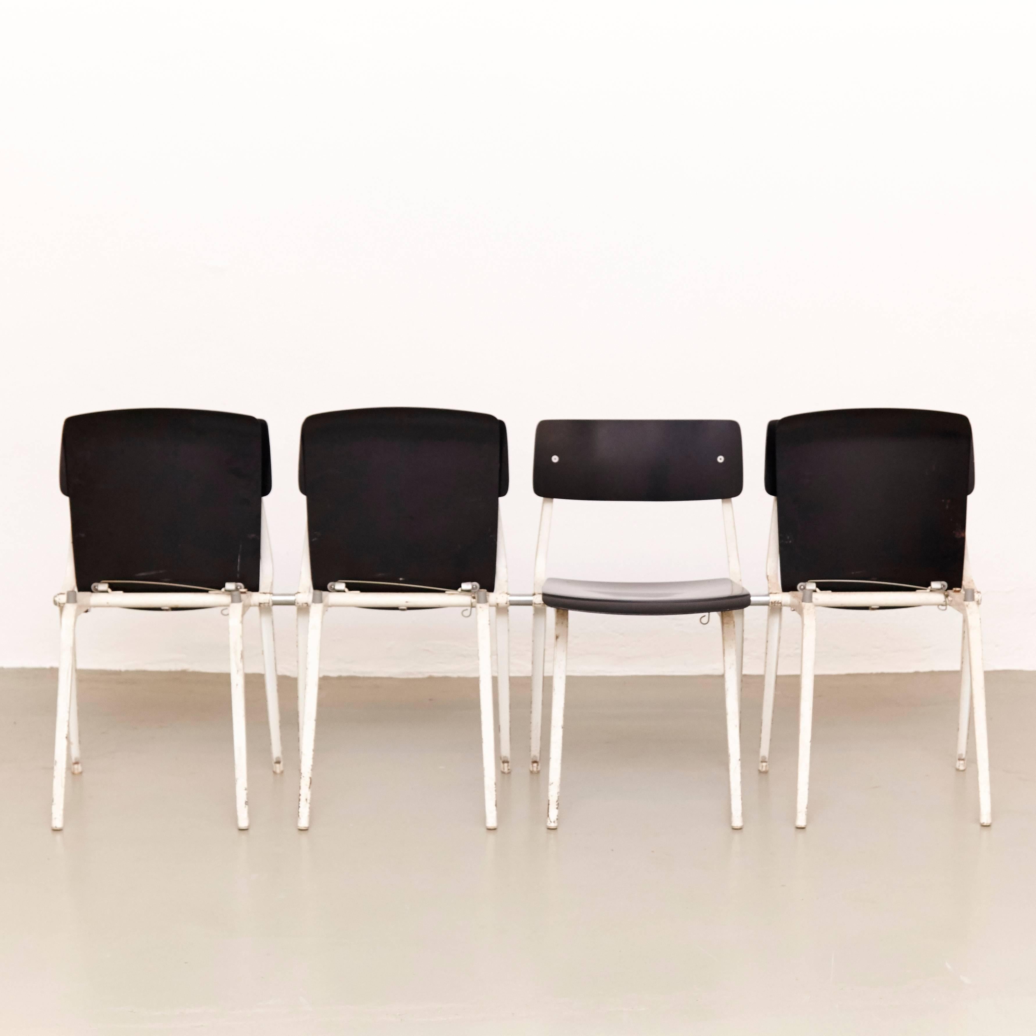 Rare Set of Four Friso Kramer Theater Chairs, 1959 3