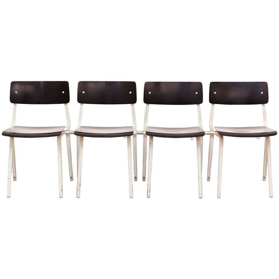 Rare Set of Four Friso Kramer Theater Chairs, 1959 5
