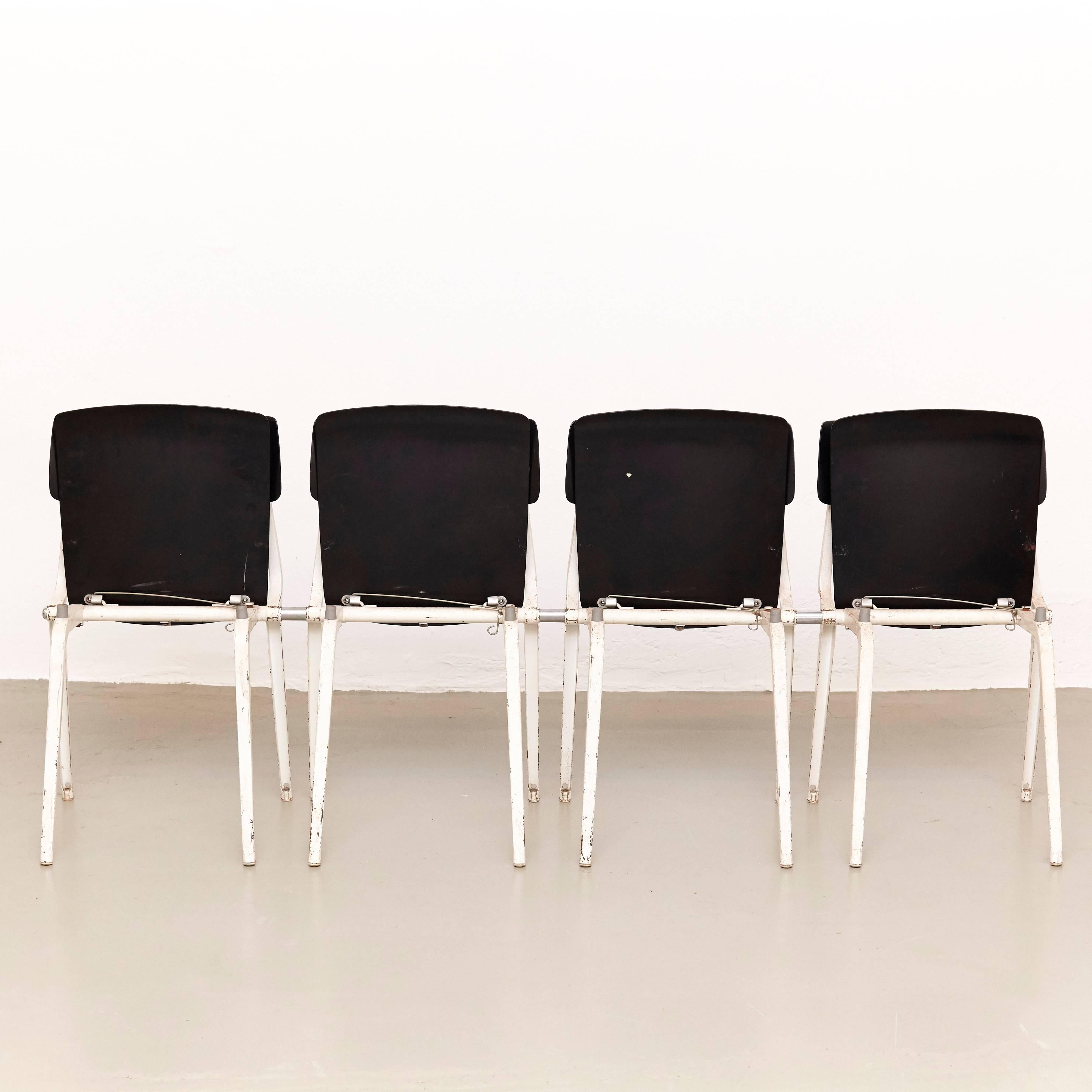 Rare Set of Four Friso Kramer Theater Chairs, 1959 2
