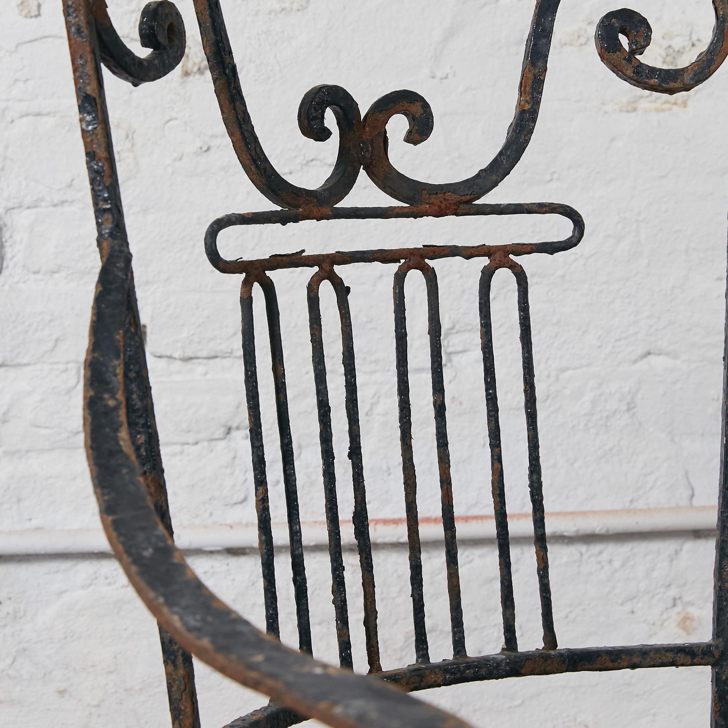 Rare Set of Four Garden/Patio Chairs with Original Patina For Sale 2