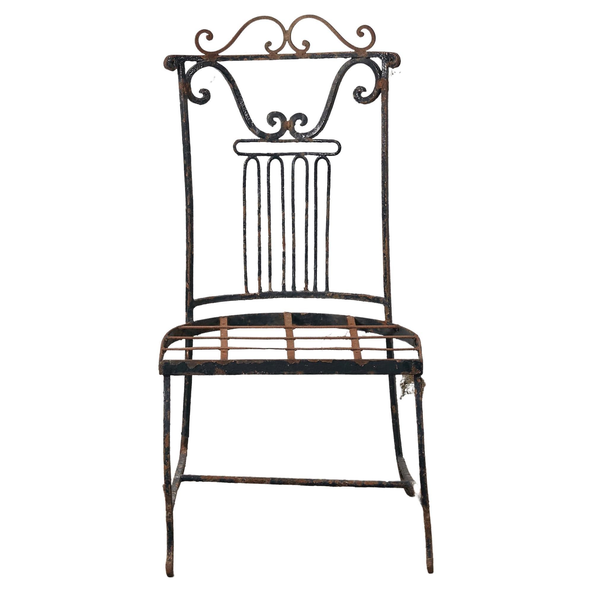 Seltener Satz von vier Garten-/Patio-Stühlen mit originaler Patina