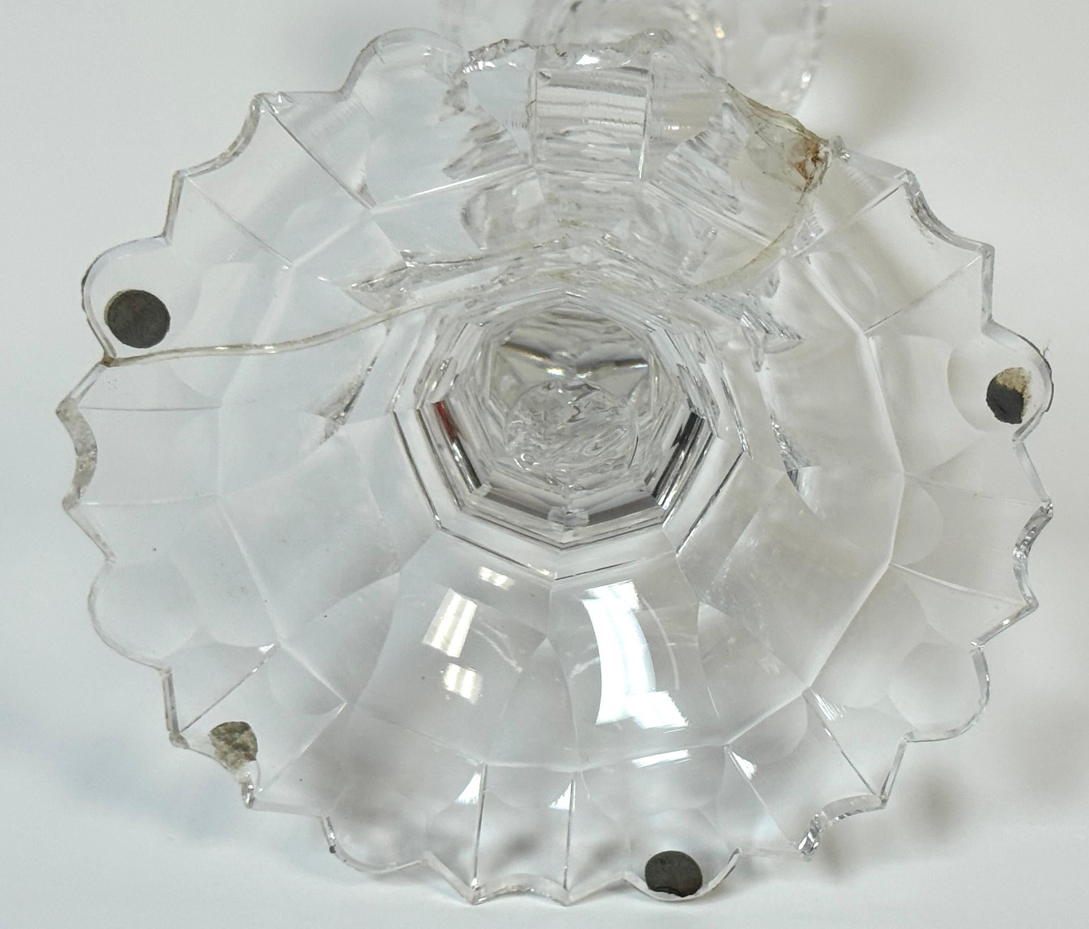 Rare Set of Four Georgian Irish Cut Glass Pagoda Candlesticks, Circa 1810 For Sale 11