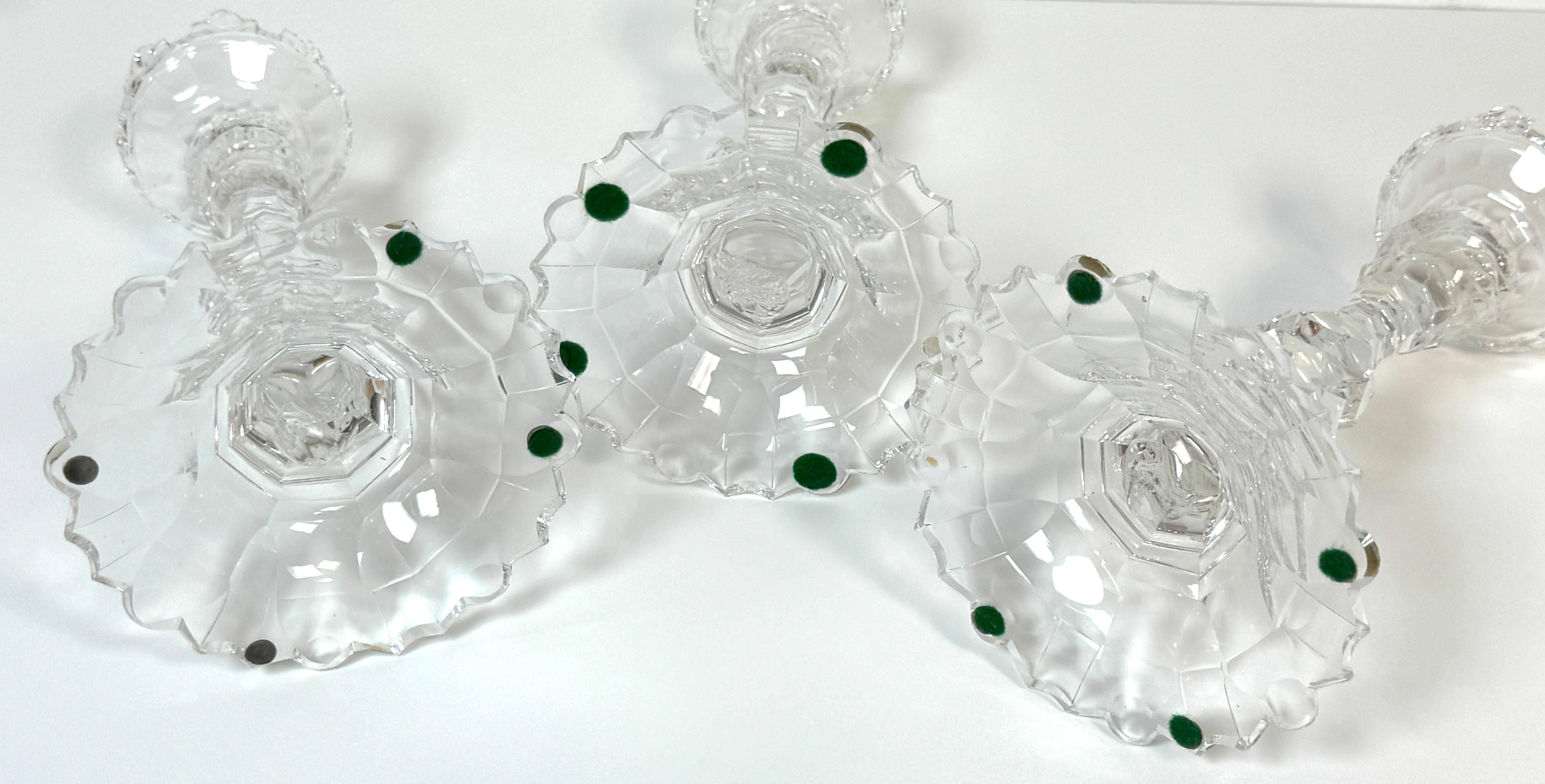Rare Set of Four Georgian Irish Cut Glass Pagoda Candlesticks, Circa 1810 For Sale 3