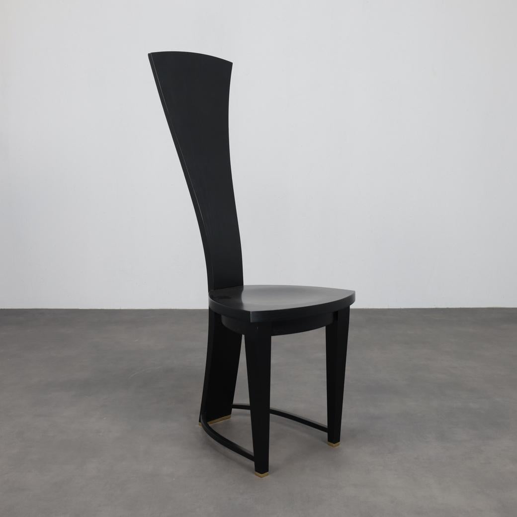 Seltener Satz von vier Hochlehner-Esszimmerstühlen, Italien, 1990er Jahre (Italienisch) im Angebot