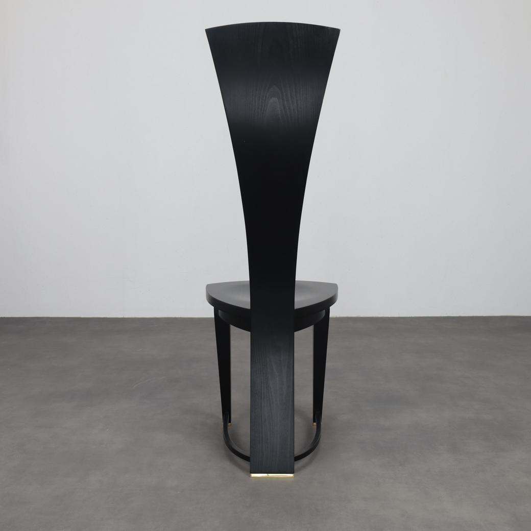 Seltener Satz von vier Hochlehner-Esszimmerstühlen, Italien, 1990er Jahre (Ende des 20. Jahrhunderts) im Angebot