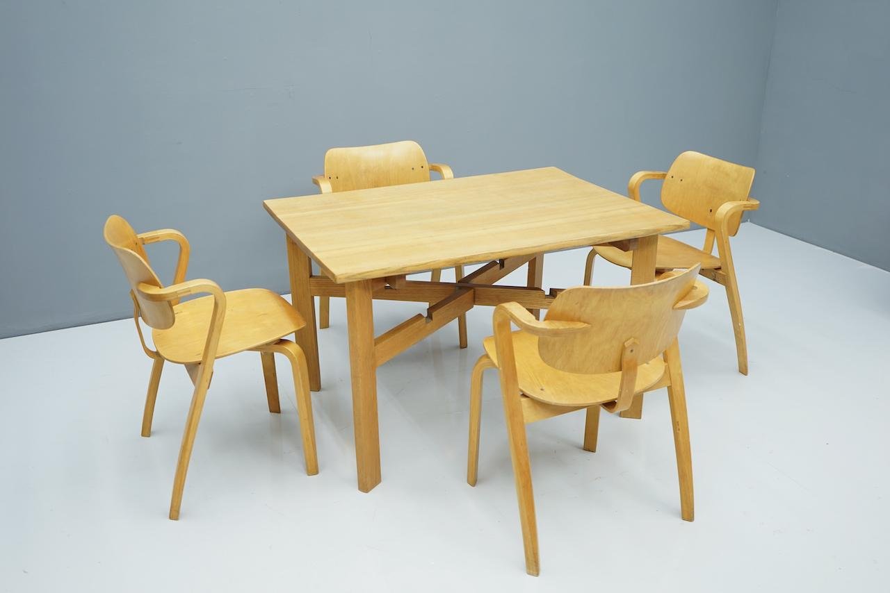 Rare Set of Four Ilmari Tapiovaara Aslak Dining Room Chairs Asko, Finland, 1960s 10