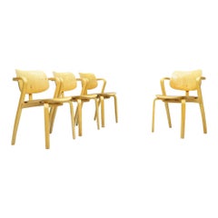 Rare Set of Four Ilmari Tapiovaara Aslak Dining Room Chairs Asko, Finland, 1960s