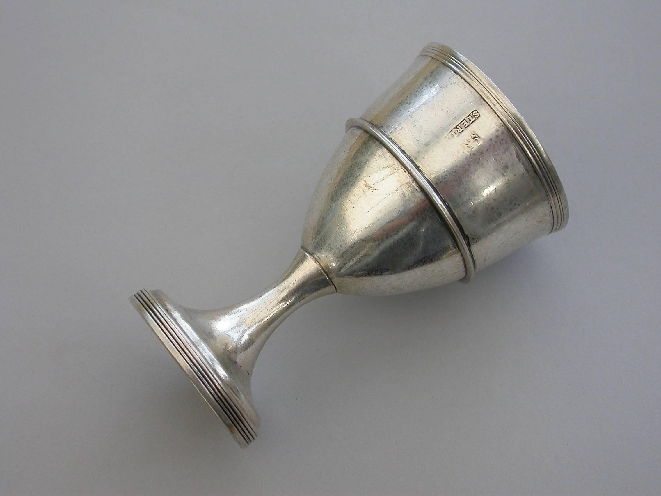 Rare Set of Four Irish Provincial Silver Egg Cups by Terry & Williams circa 1810 4