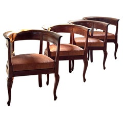 Rare Set of Four Kaare Klint Armchairs in Mahogany and Niger Leather, 1920’s