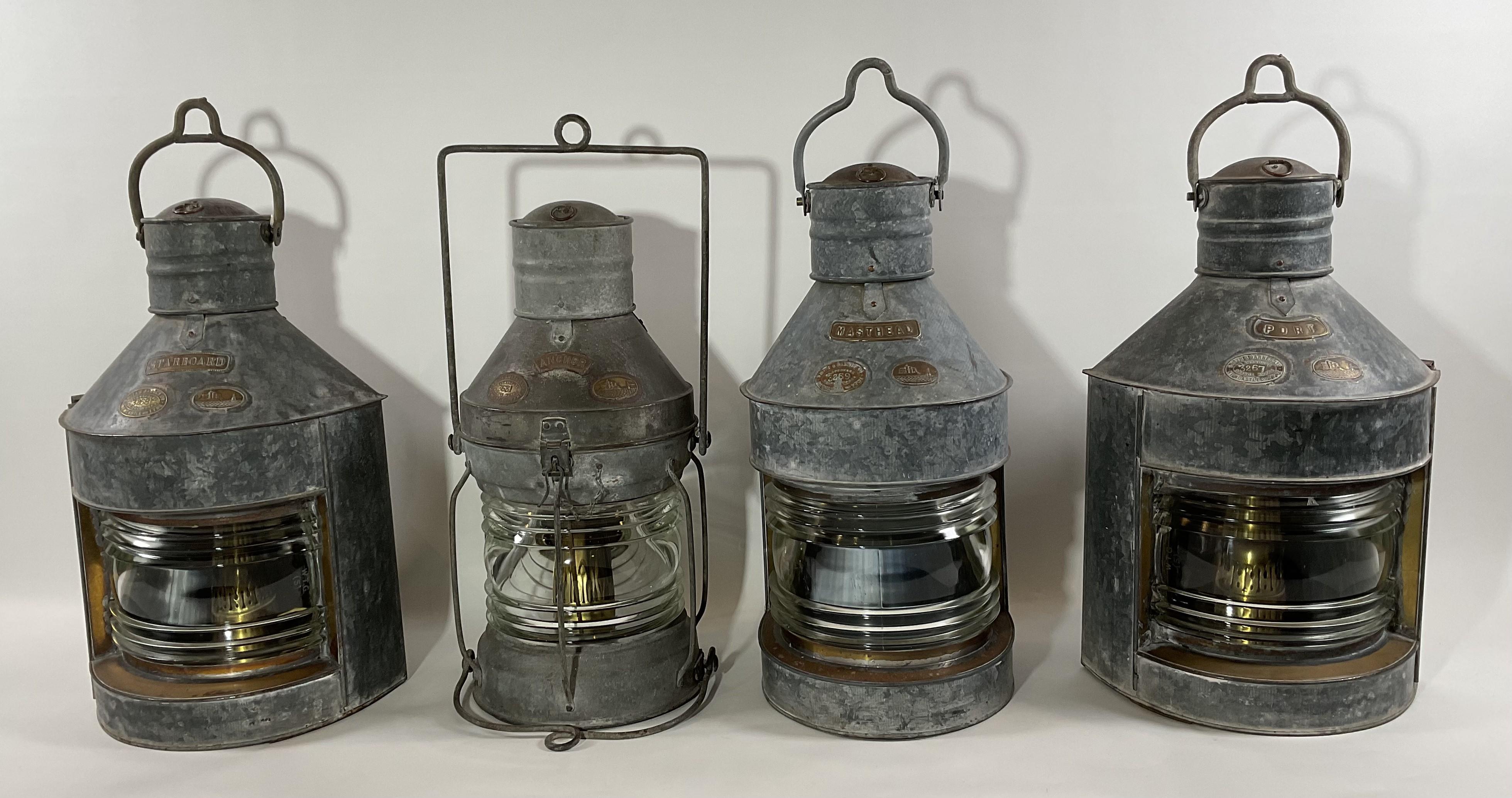 Rare Set of Four Ships Lanterns For Sale 2