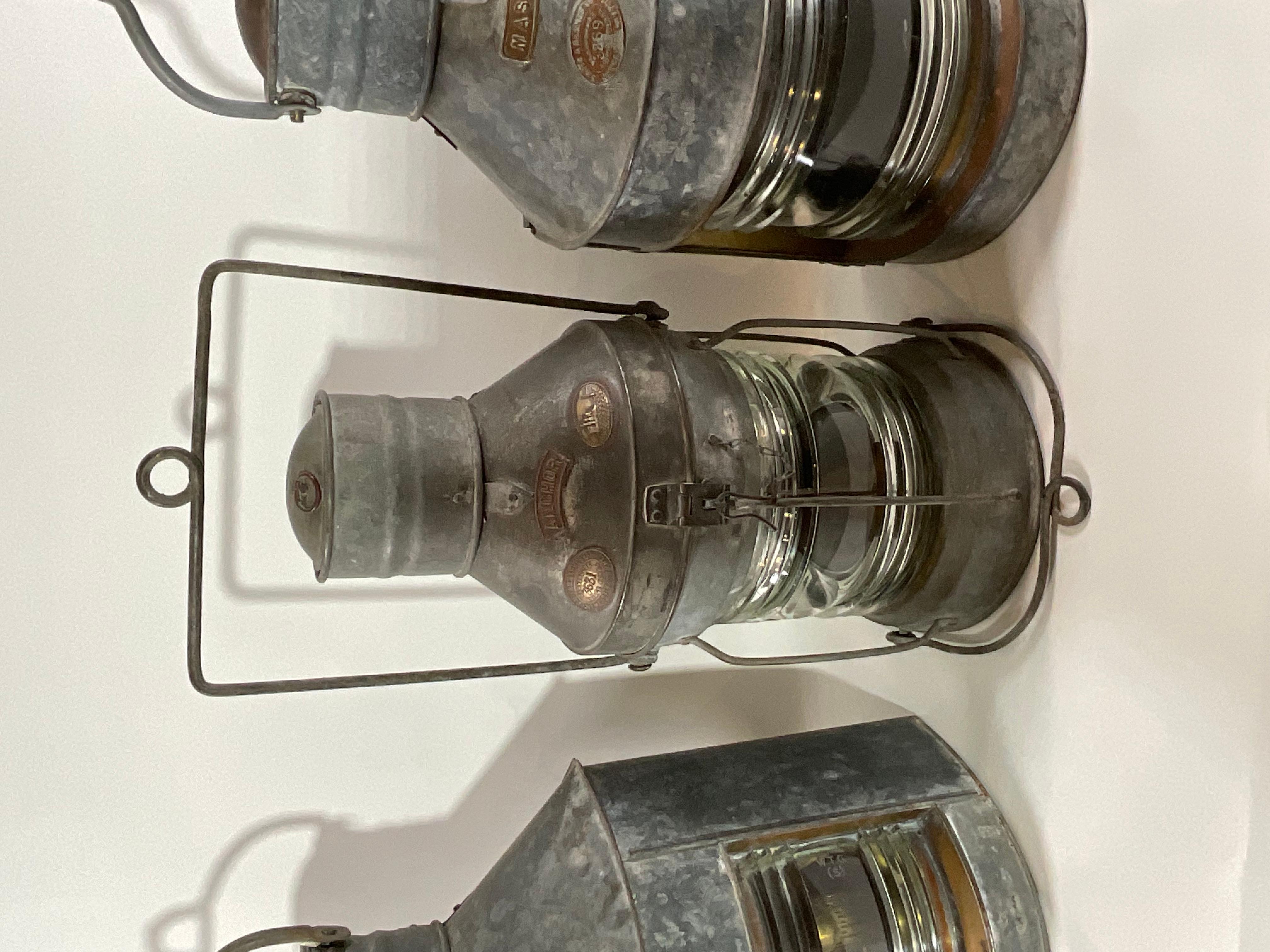 Rare Set of Four Ships Lanterns For Sale 3