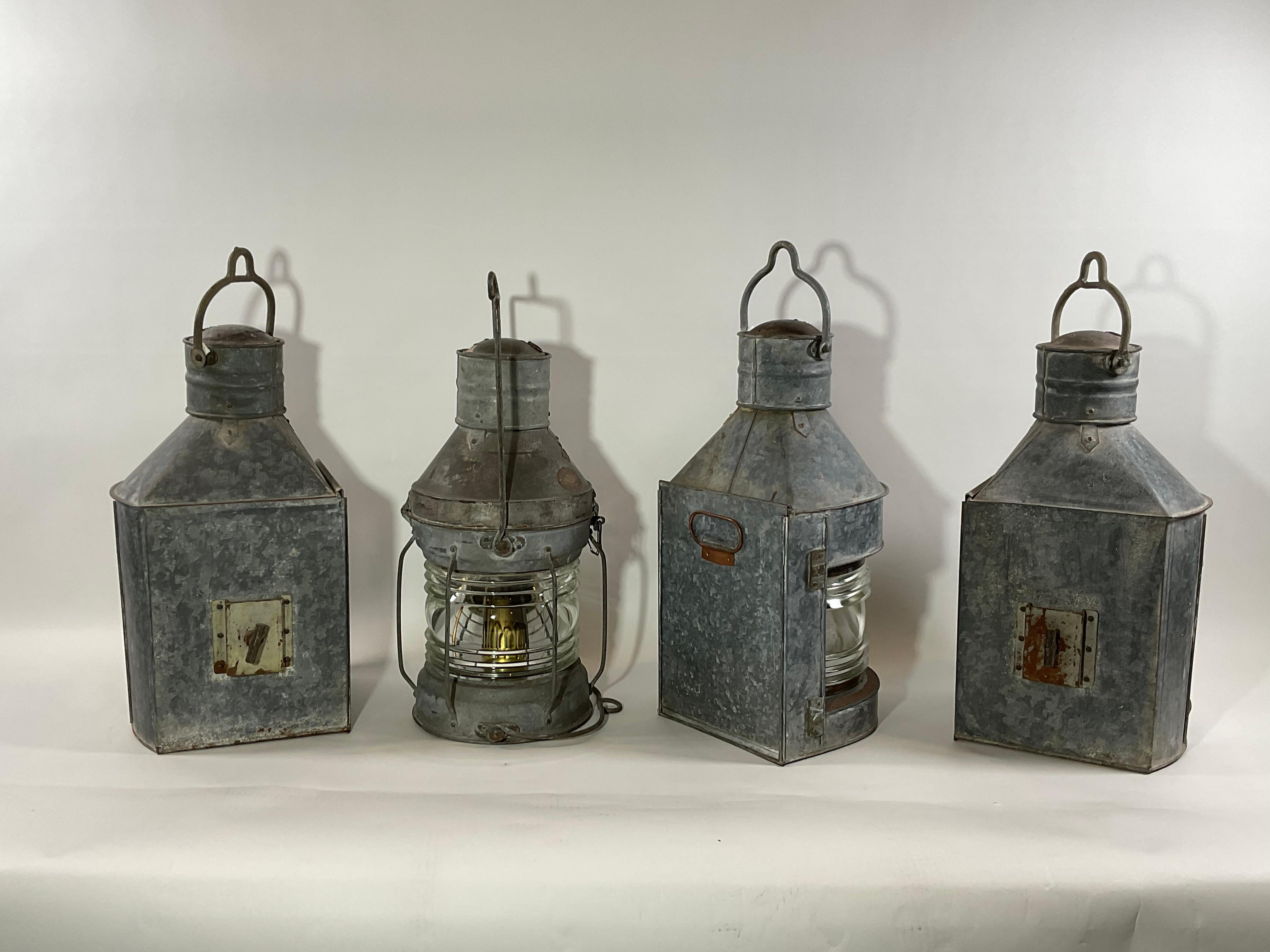 Rare Set of Four Ships Lanterns For Sale 8