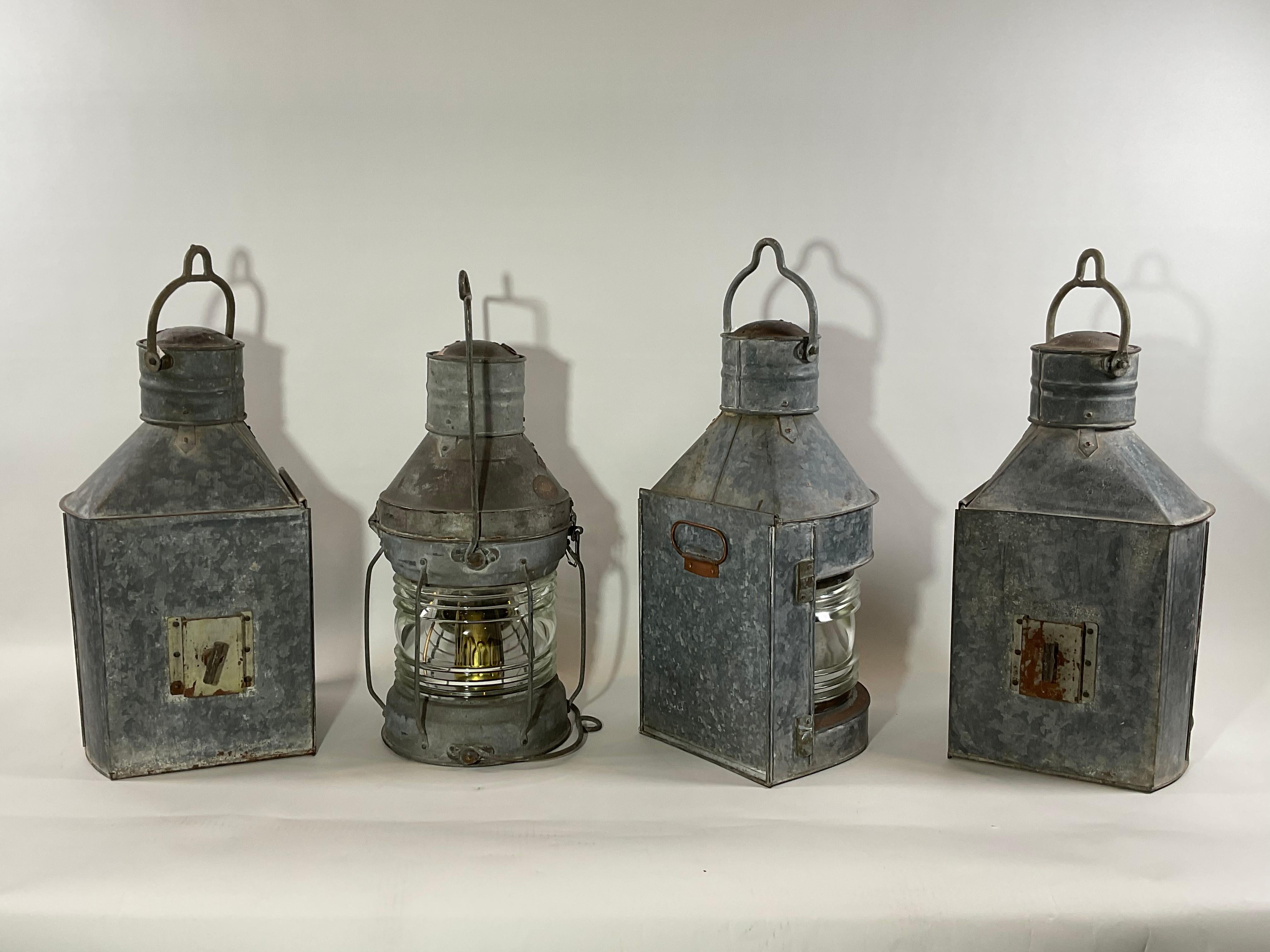 Rare Set of Four Ships Lanterns For Sale 9