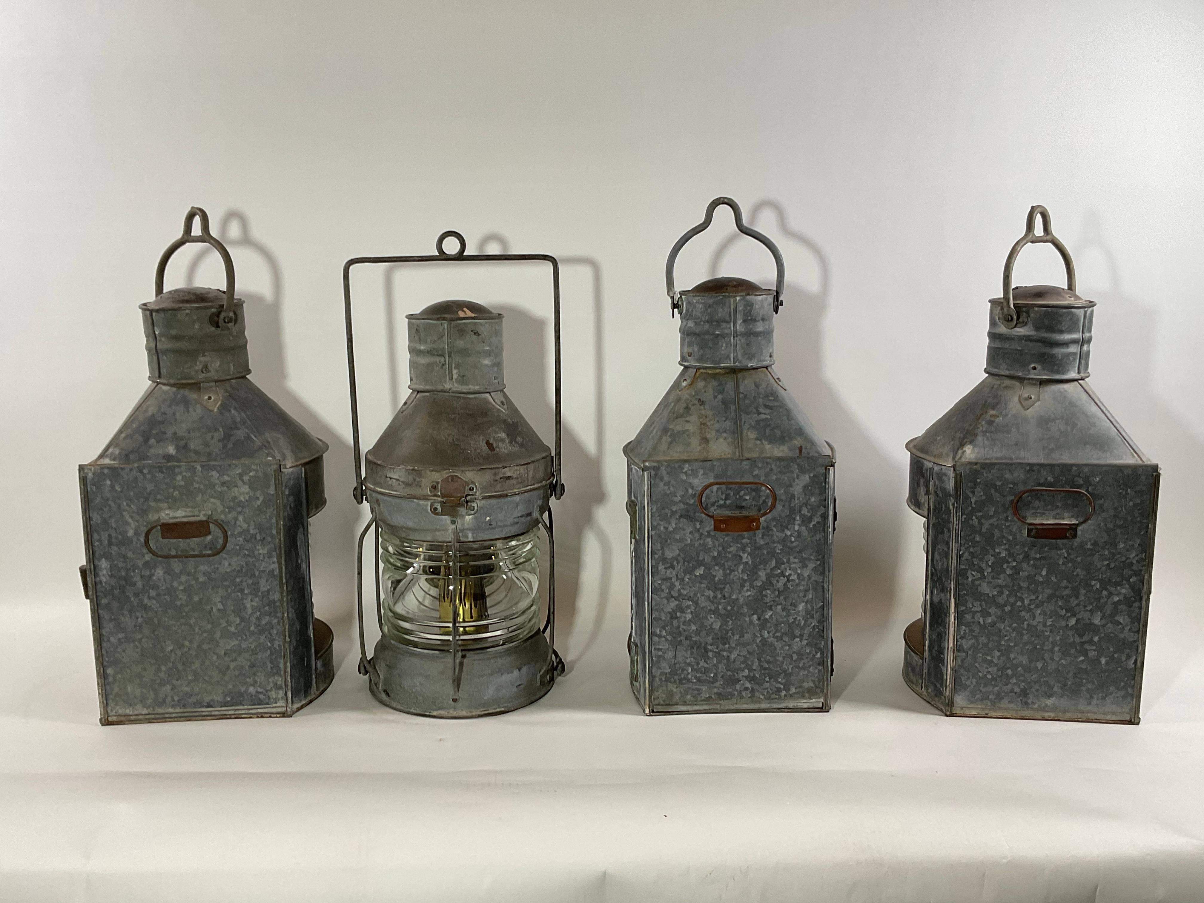 Rare Set of Four Ships Lanterns For Sale 10