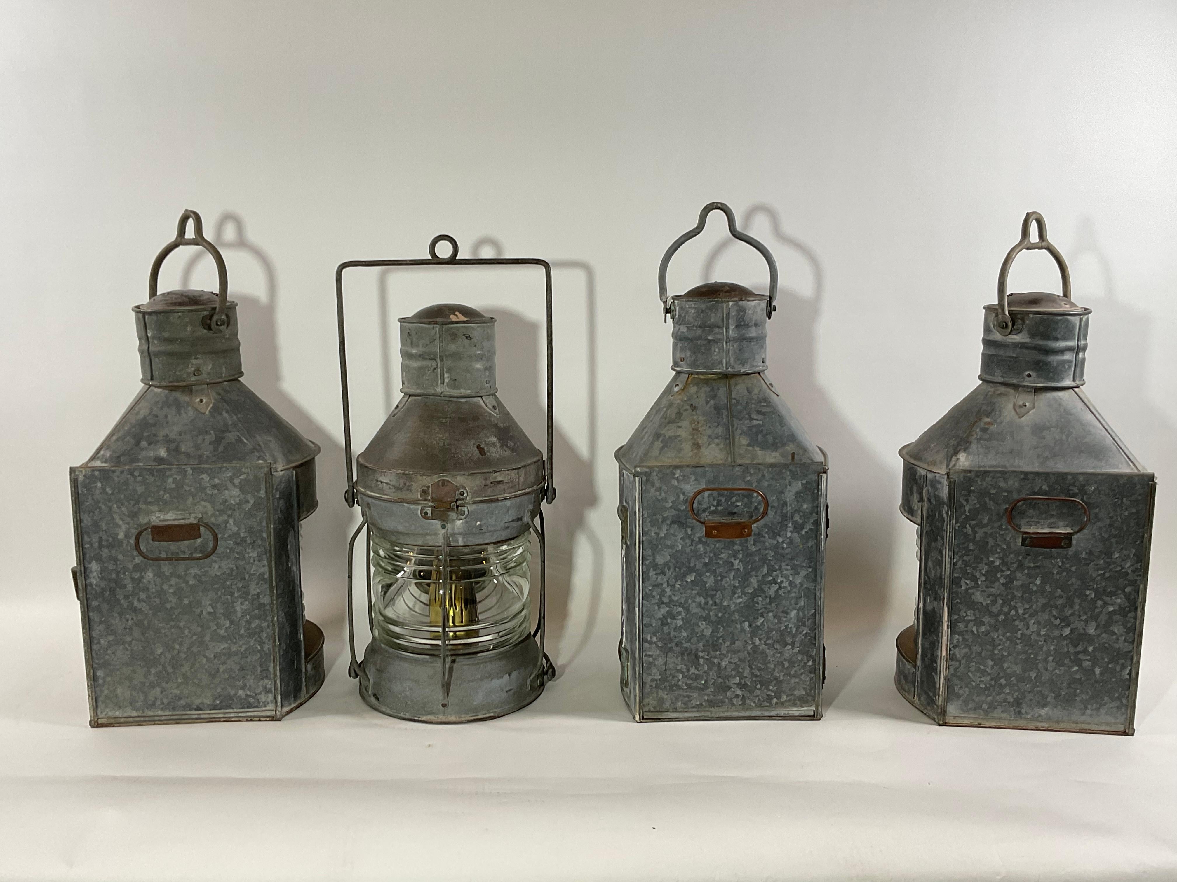 Rare Set of Four Ships Lanterns For Sale 11