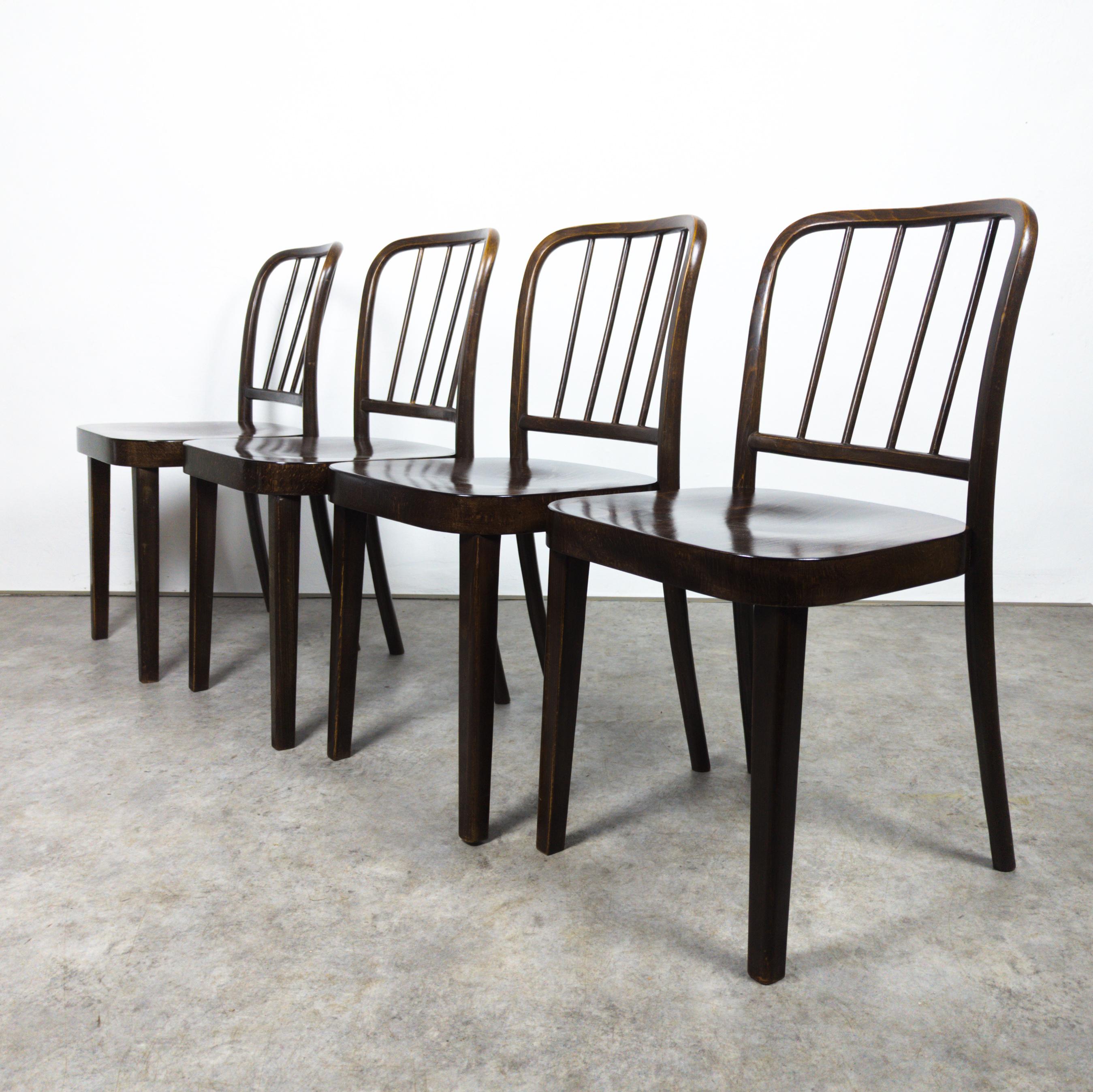 Bauhaus Rare ensemble de quatre chaises Thonet A 811/4 de Josef Hoffmann en vente