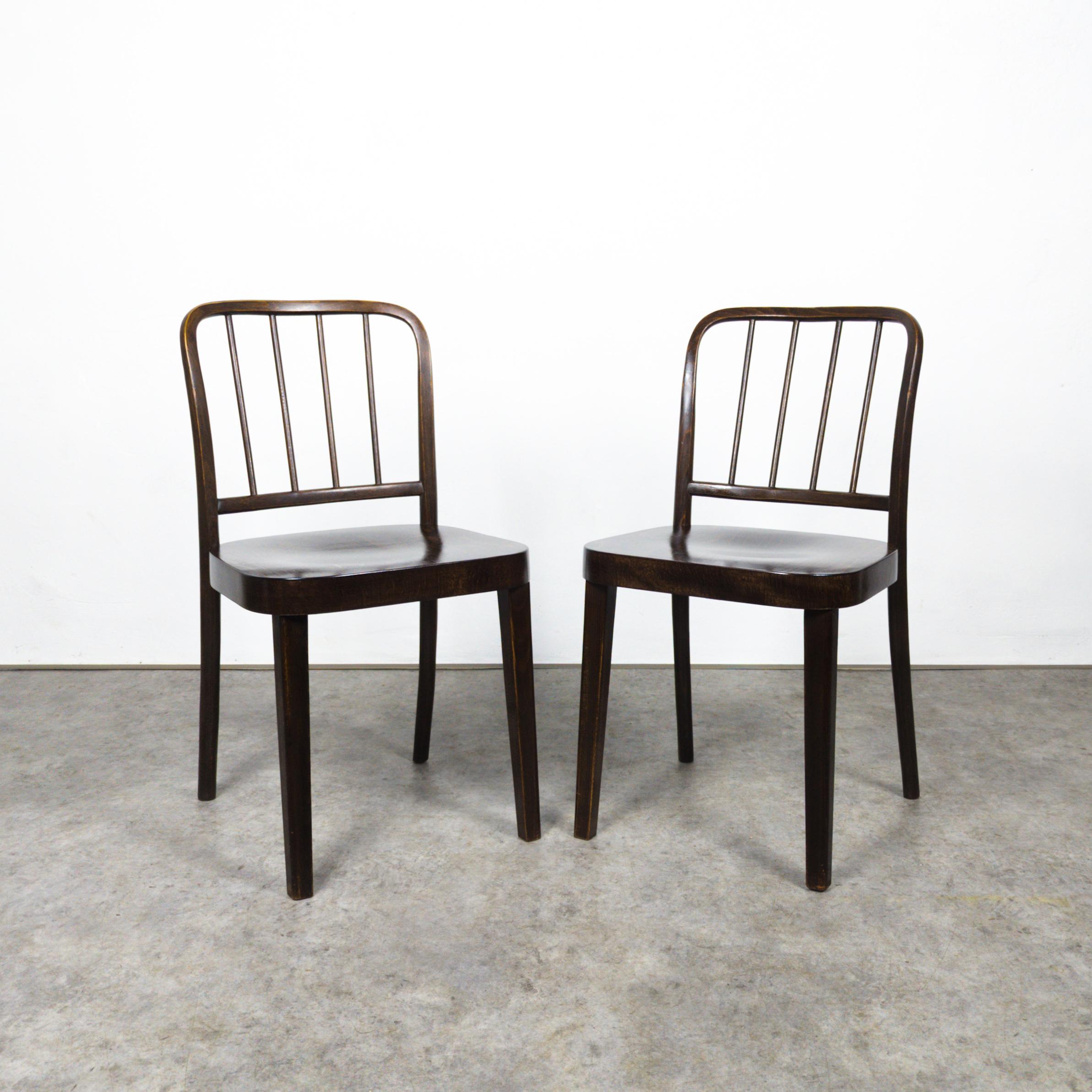 Milieu du XXe siècle Rare ensemble de quatre chaises Thonet A 811/4 de Josef Hoffmann en vente