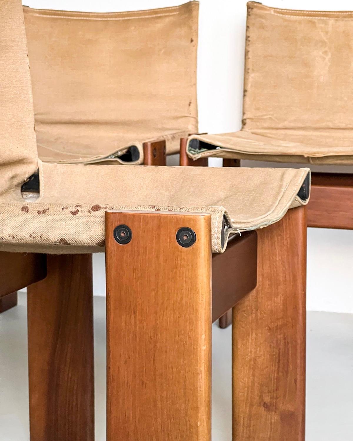 Seltene Vintage-Monk-Esszimmerstühle von Afra und Tobia Scarpa, italienisches Sammlerstück im Angebot 4