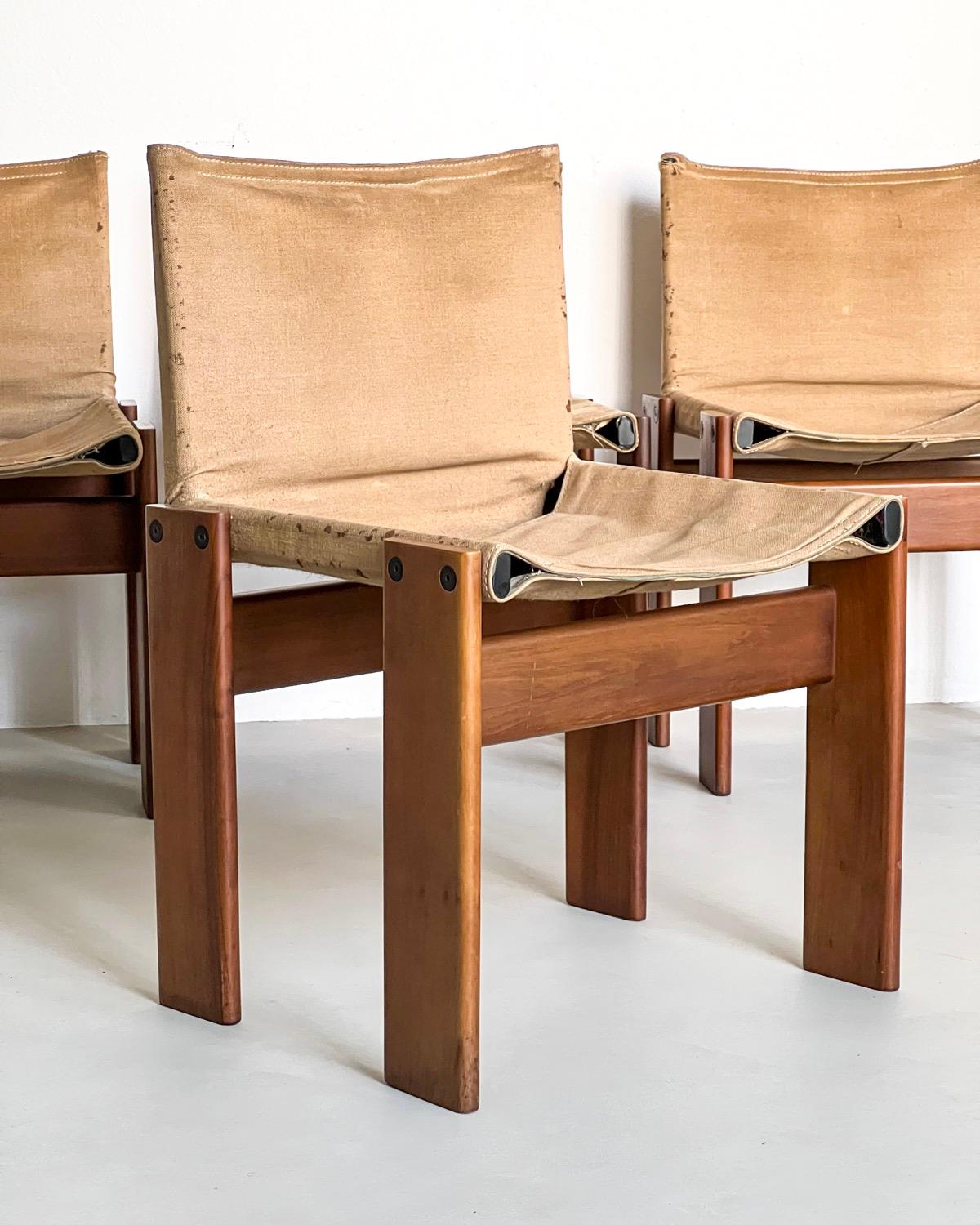 Late 20th Century Rare Vintage Monk Dining Chairs by Afra and Tobia Scarpa, Italian Collectible For Sale