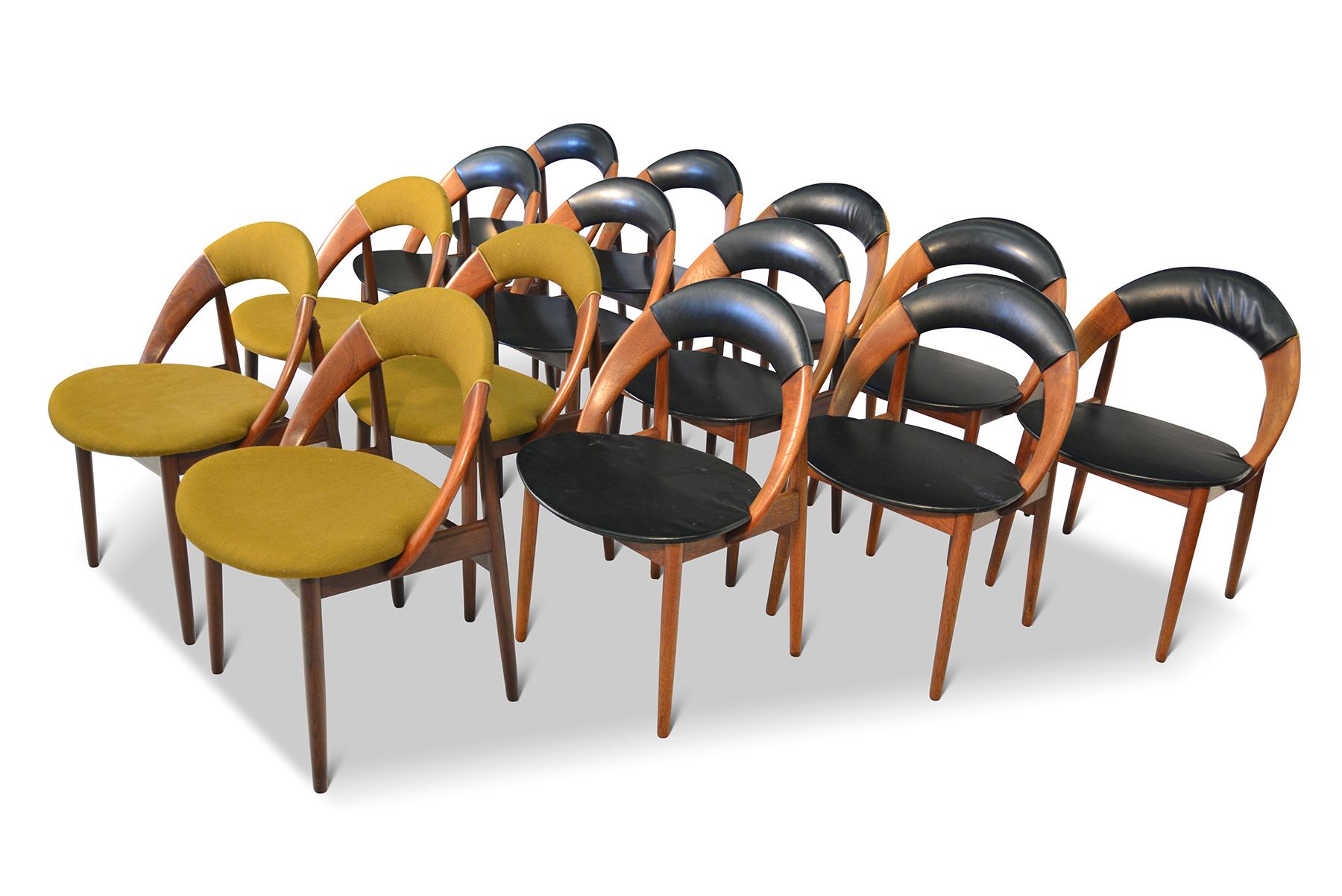 Danish Rare Set of Fourteen Arne Hovmand Olsen Hoop Dining Chairs in Teak