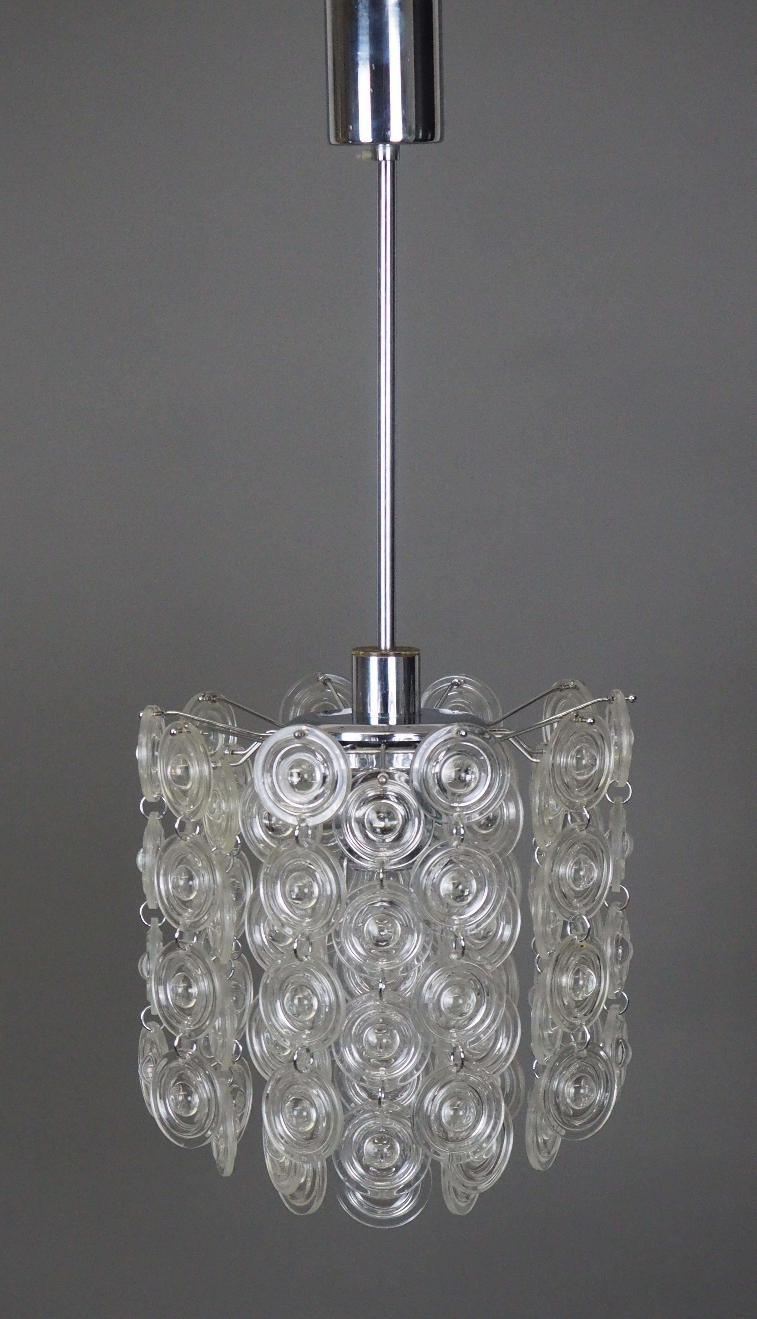 Rare Set of Glass and Nickel Light Fixtures by Sciolari, circa 1970s For Sale 2