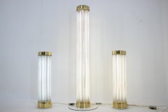 Seltener Satz von Glas-Messing-Stehlampen von Kamenicky Senov/Preciosa, 1960er Jahre