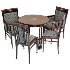 Rare Set of Hans Christiansen Saloon Furniture, with Backhausen Fabric by Moser