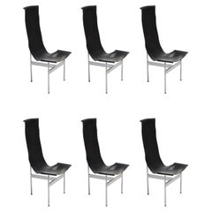 Seltener Satz T-Lederstühle mit hoher Rückenlehne von Katavolos,Littell&amp;amp;Kelley