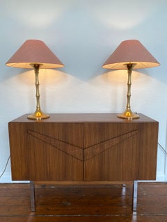 Rara serie di lampade da tavolo Bamboo ML 1 F di Ingo Maurer in ottone per Studio M, anni '70