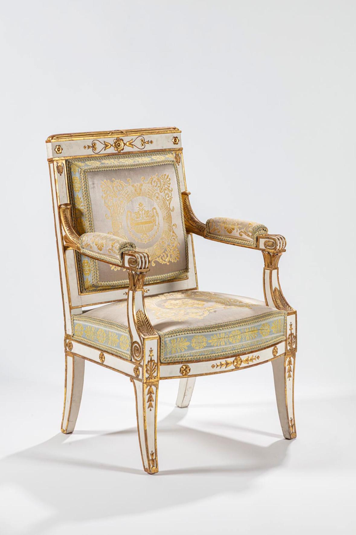 Rare Set of Jacob Frères Empire Chairs and Armchairs In Good Condition In Paris, FR