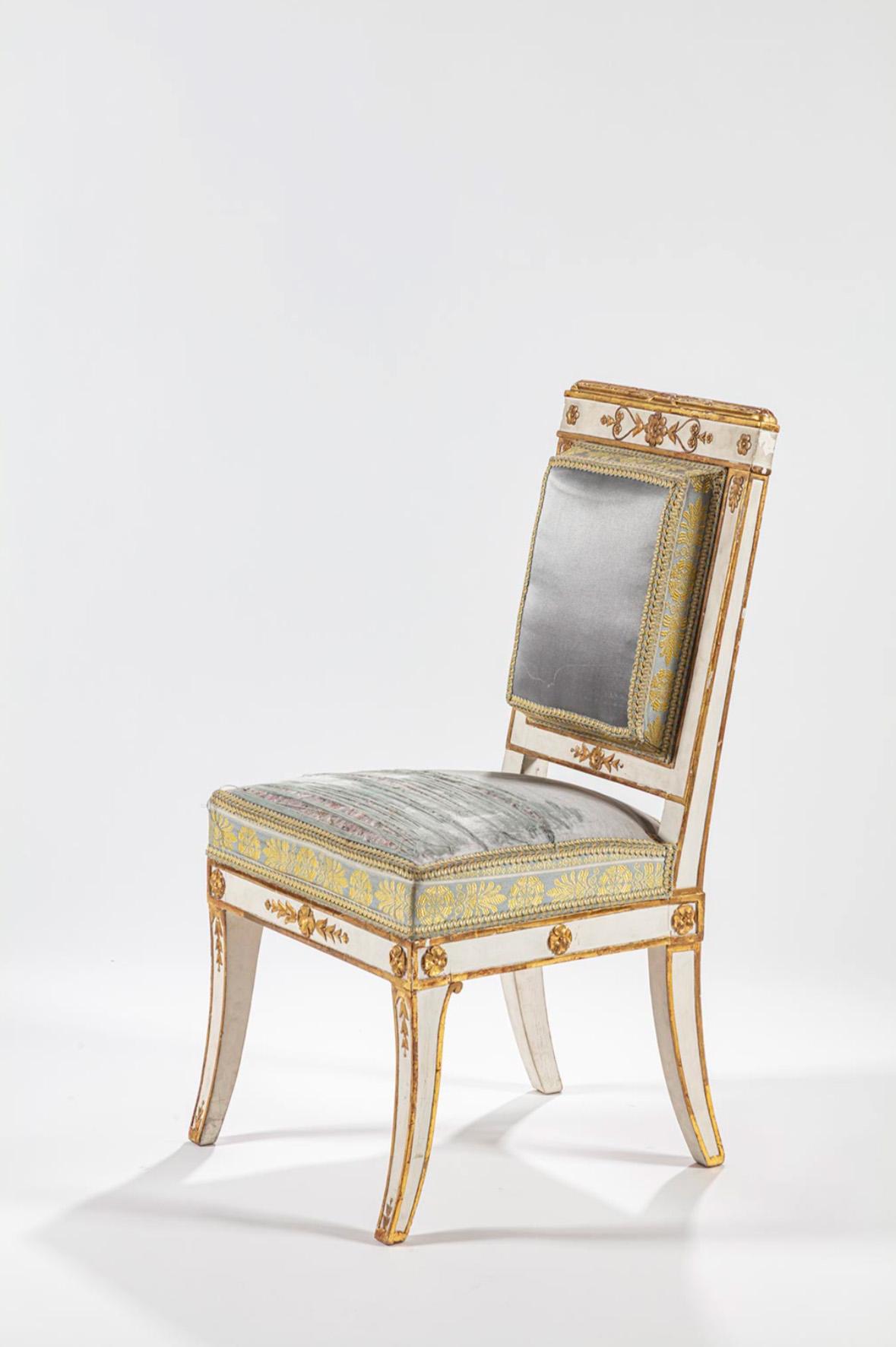 Seltenes Set von Jacob Frères Empire Stühlen und Sesseln (18. Jahrhundert)