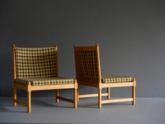 Rare Set of Lounge Chairs and Ottoman by Borge Mogensen for Fritz Hansen