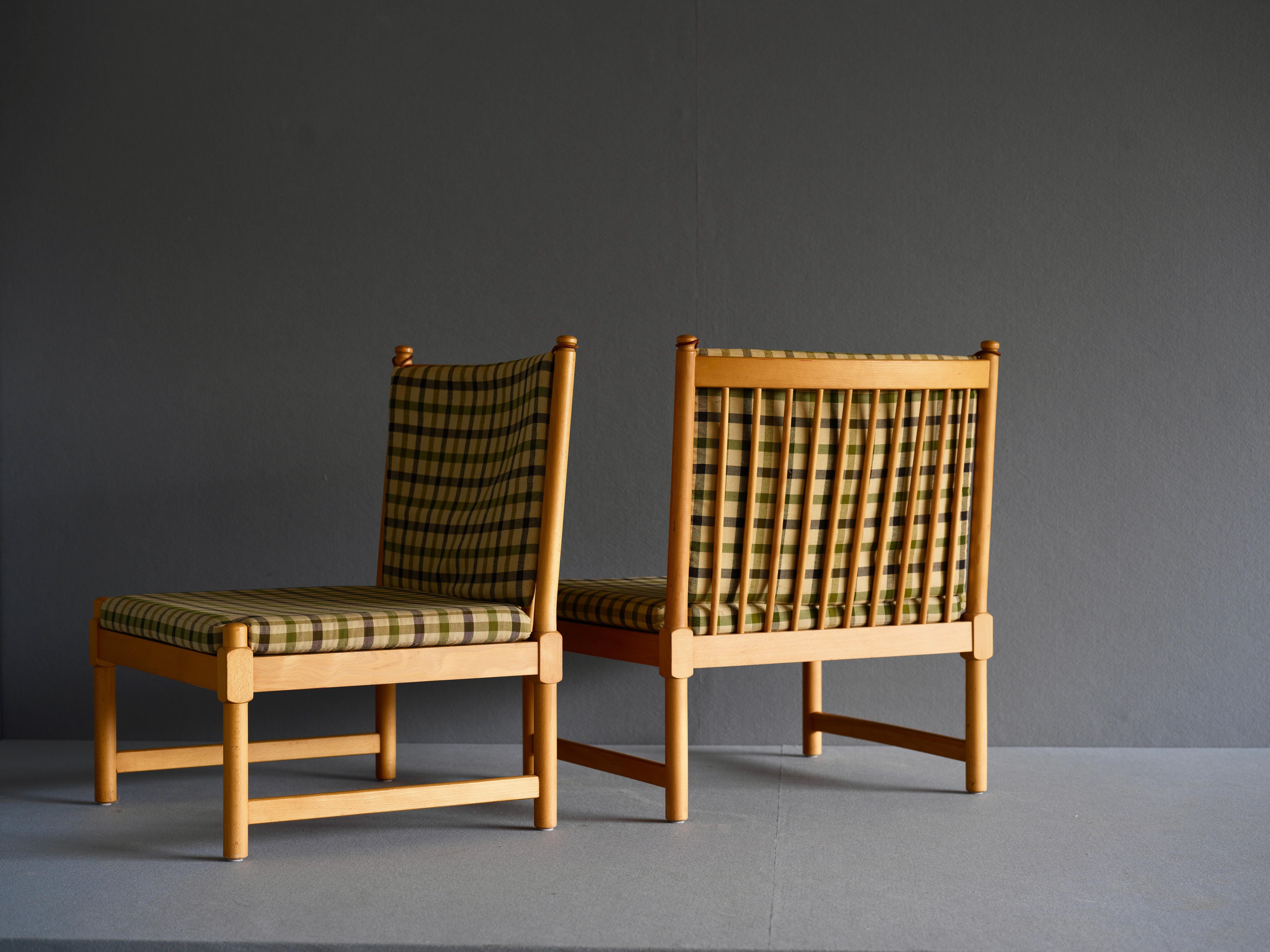 Danish Rare Set of Lounge Chairs and Ottoman by Borge Mogensen for Fritz Hansen For Sale