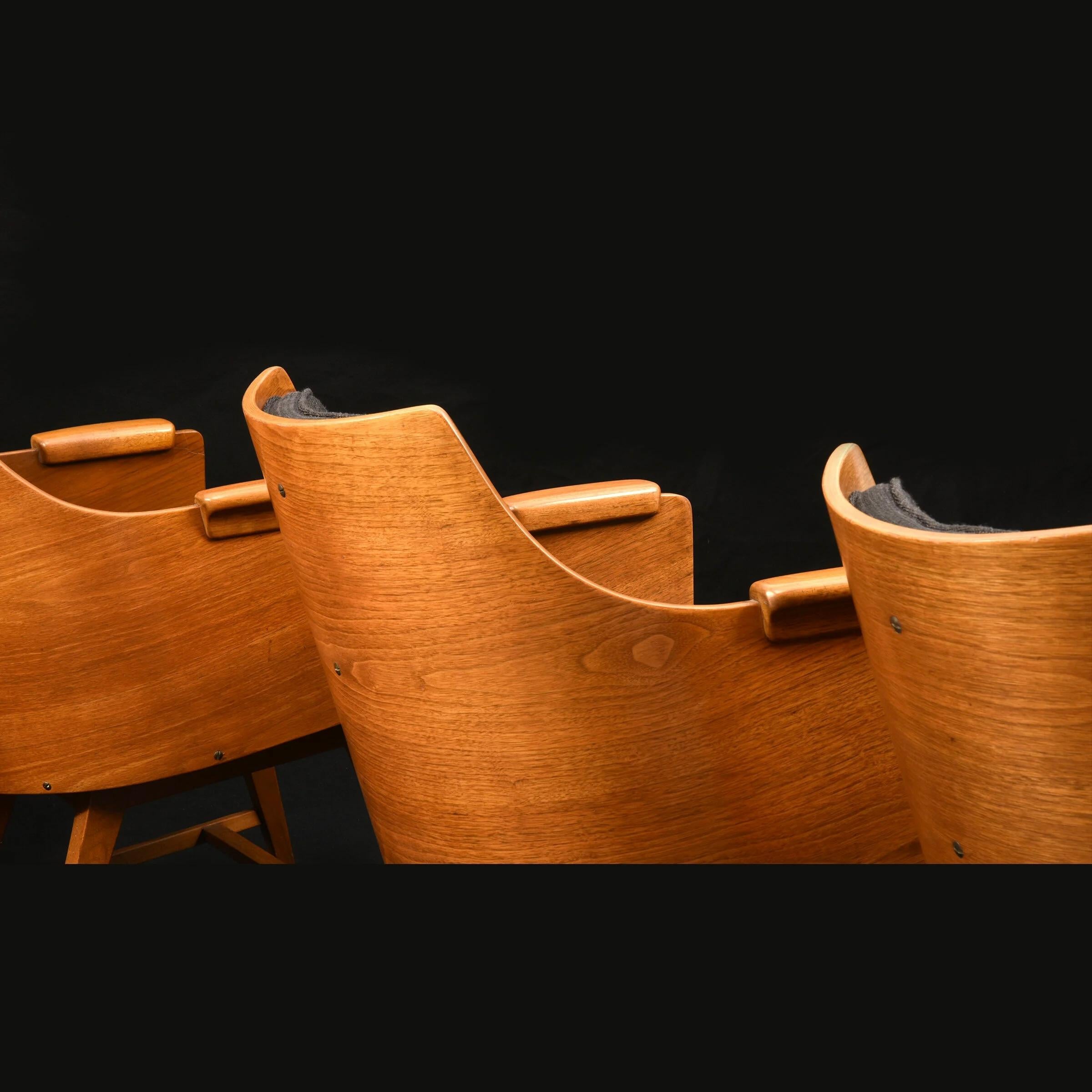 Seltener Satz Loungesessel in Nussbaum von Edward Wormley für Dunbar 1950er Jahre im Angebot 2