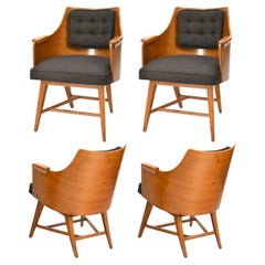 Raro set di sedie da salotto in noce di Edward Wormley per Dunbar degli anni '50