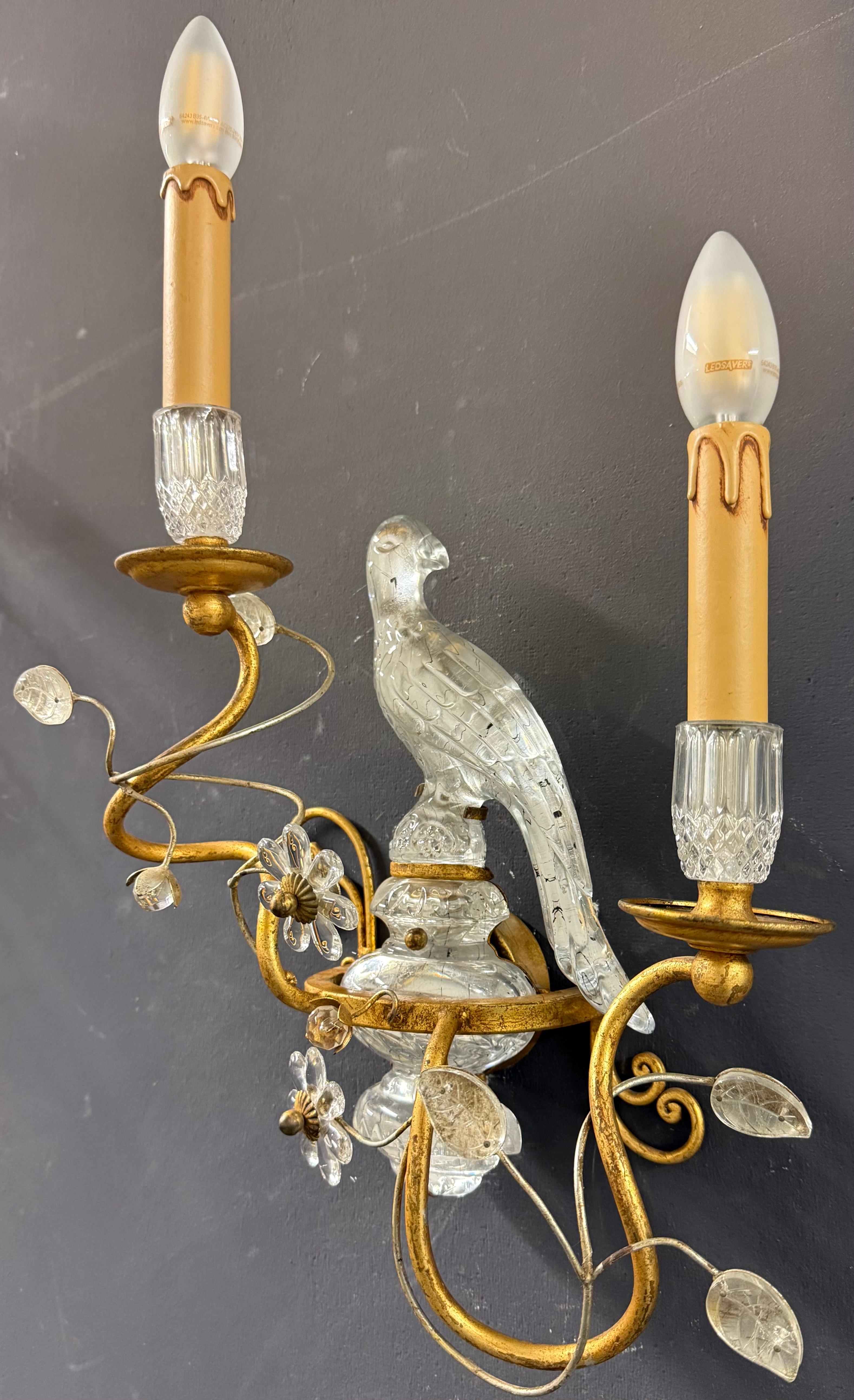 Francese raro set di appliques a pappagallo della Maison Bagues in vendita