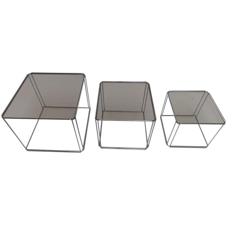 Rare Set Of Max Sauze 'isocele' Nesting Tables, 1970 For Sale