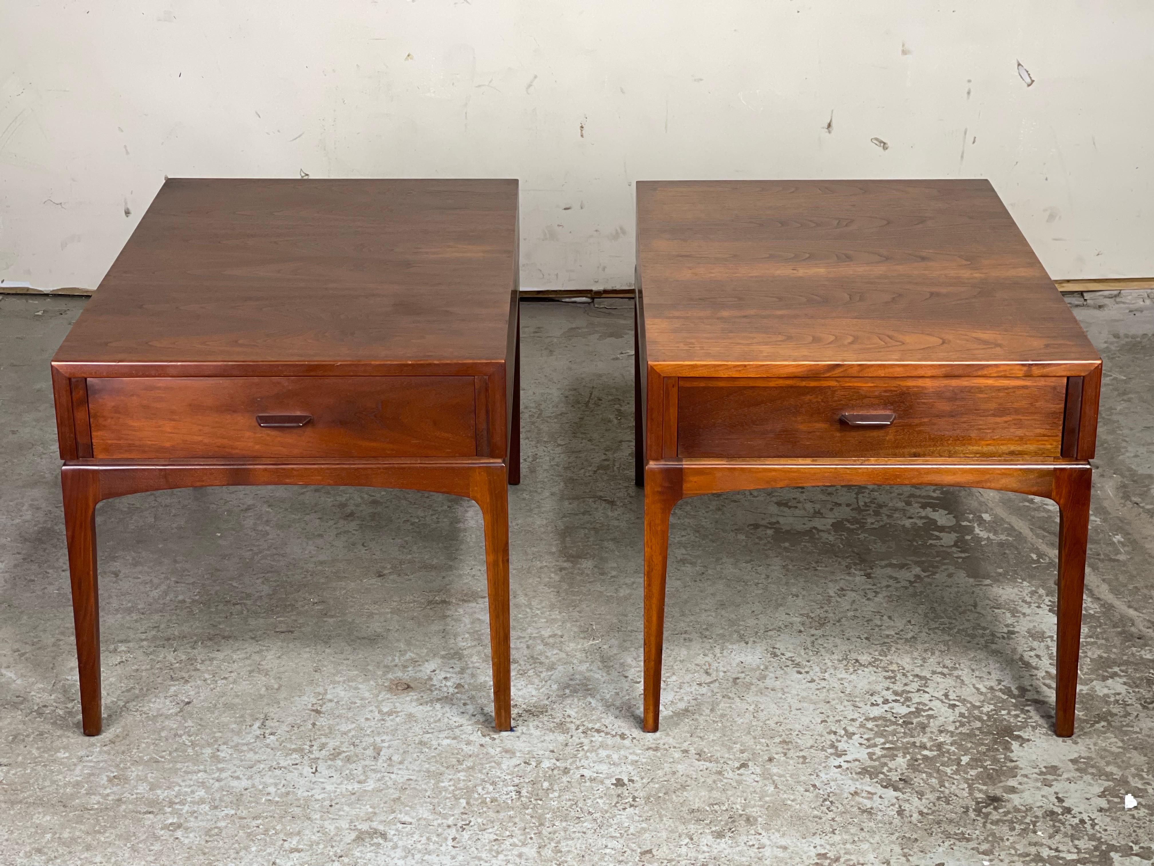 Rare Set of Mid-Century Modern Nightstands by Ace-Hi in Solid Walnut 1
