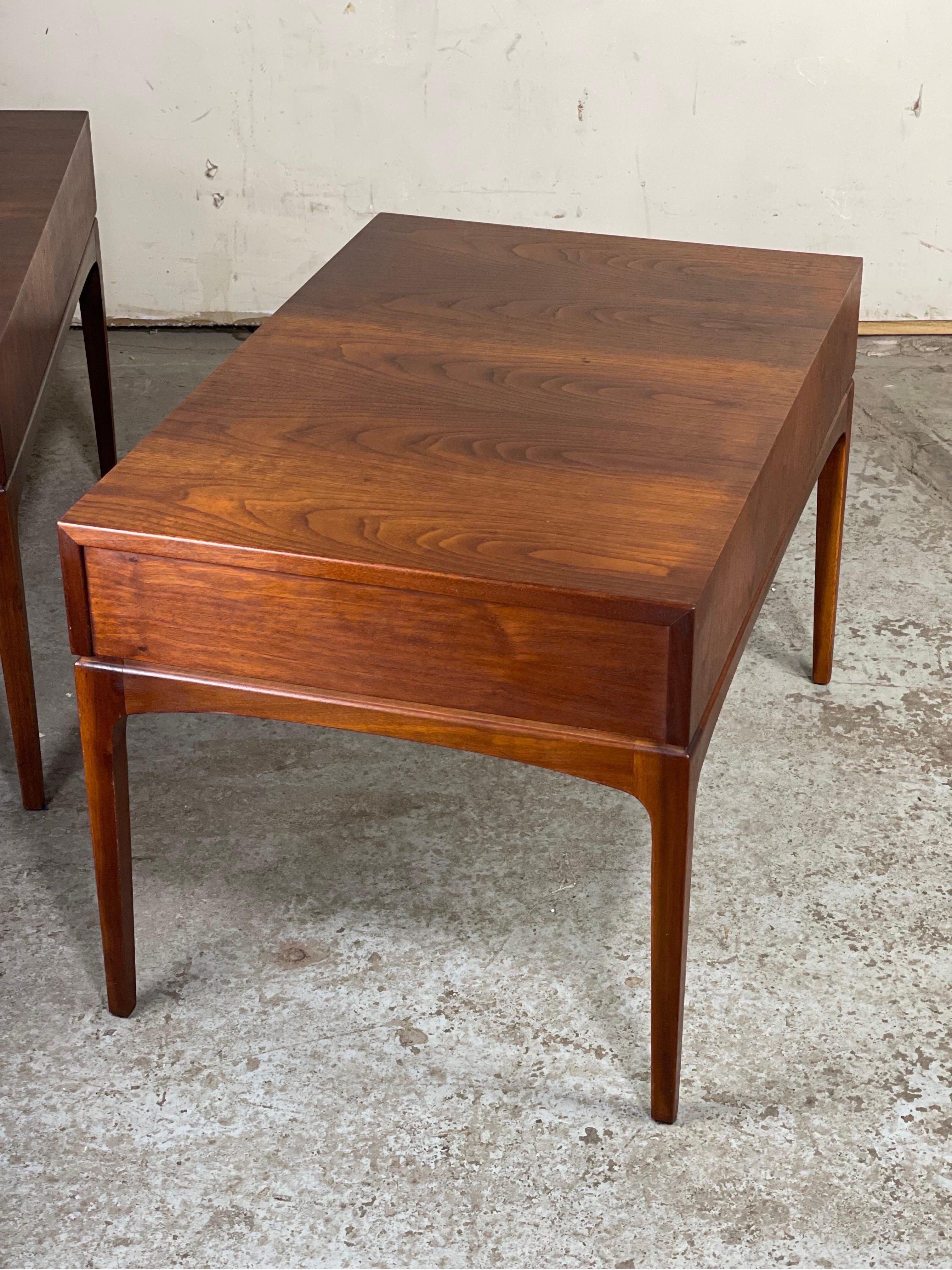 Rare Set of Mid-Century Modern Nightstands by Ace-Hi in Solid Walnut 2