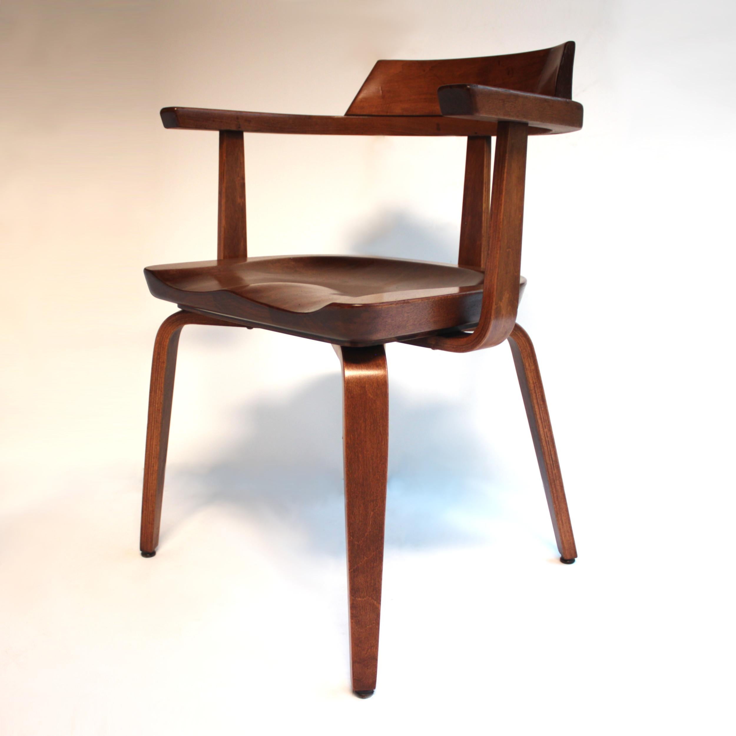 American Mid-Century Modern W199 Bent-Wood Chairs by Walter Gropius for Thonet Bauhaus