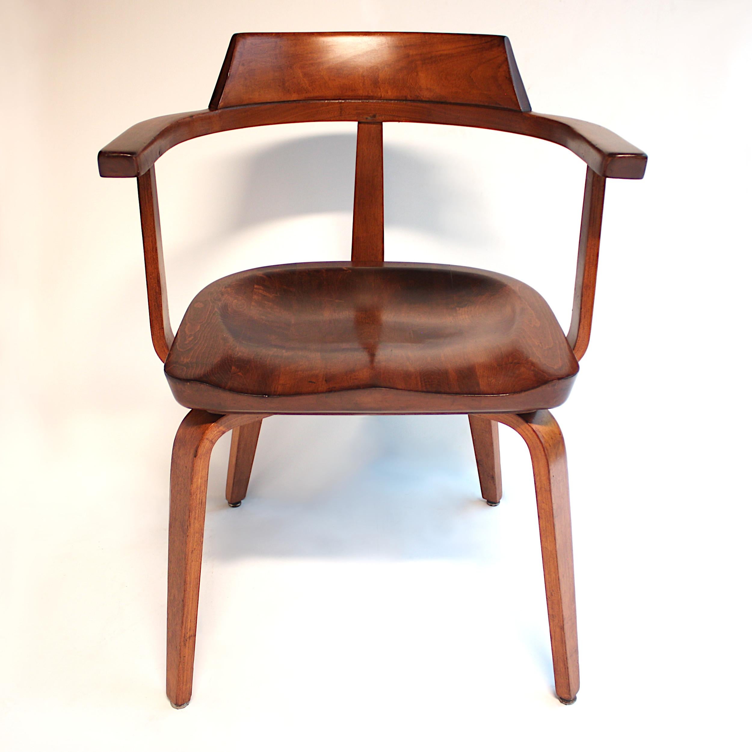 Mid-Century Modern W199 Bent-Wood Chairs by Walter Gropius for Thonet Bauhaus 1